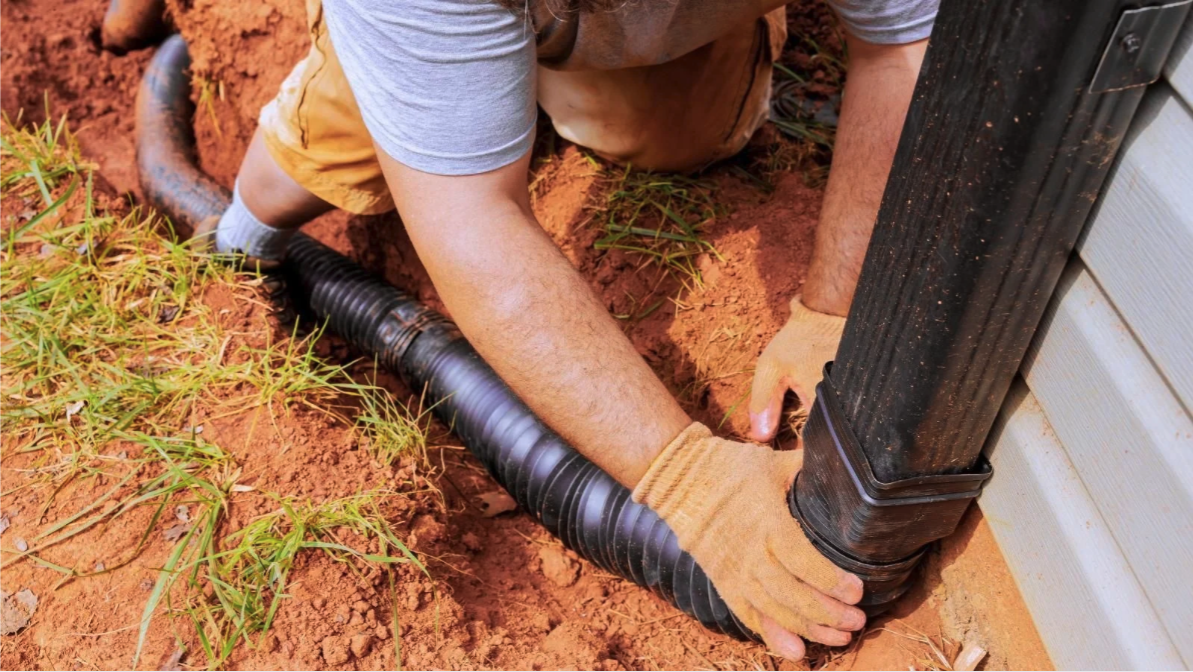 Drainage solutions and downspout redirection protecting home foundation in Maine